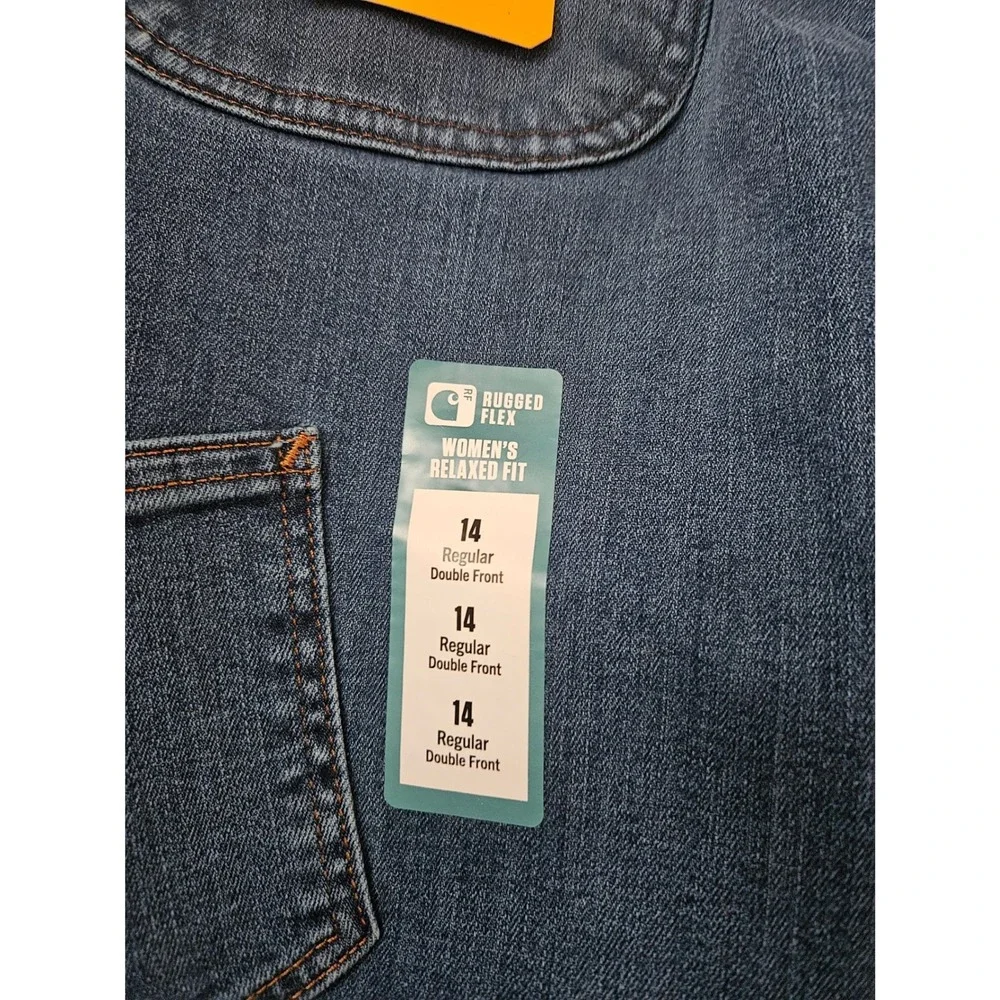 NWT Carhartt Rugged Flex Relaxed Fit Double-Front Work Jeans Size 14 Regular